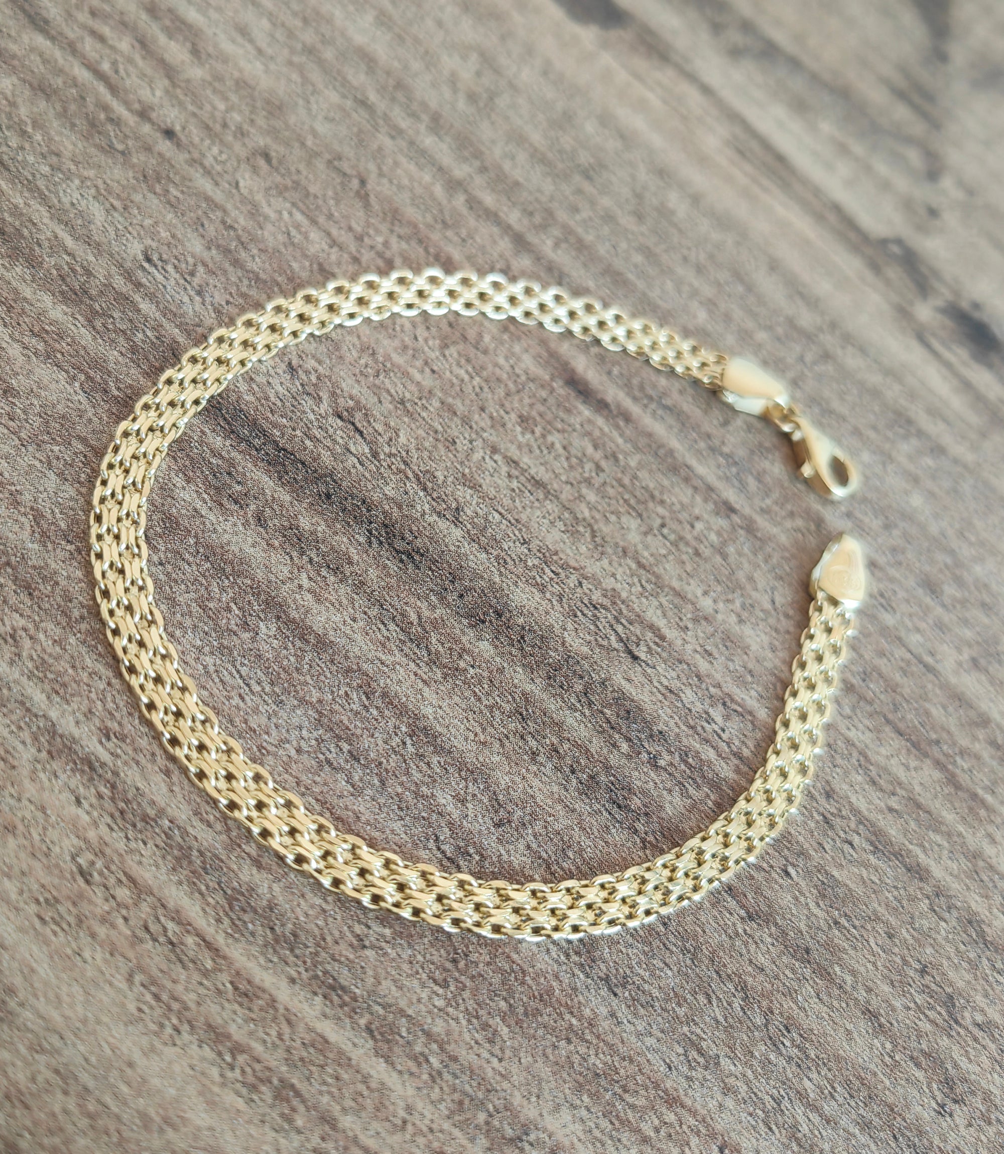 Handmade 14K Gold 4mm Bismarck Chain Bracelet – Fine Jewelry for Her or Him