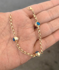 14K Solid Gold Evil Eye Bracelet – Dainty Protection Jewelry for Women
