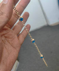 14K Solid Gold Evil Eye Bracelet – Dainty Protection Jewelry for Women