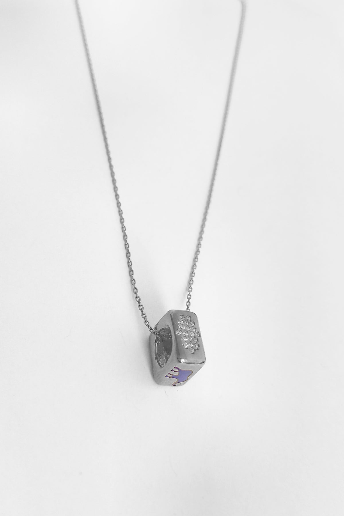 Figured Silver Dice Necklace