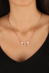 White Zircon Stone Silver Cuff Necklace