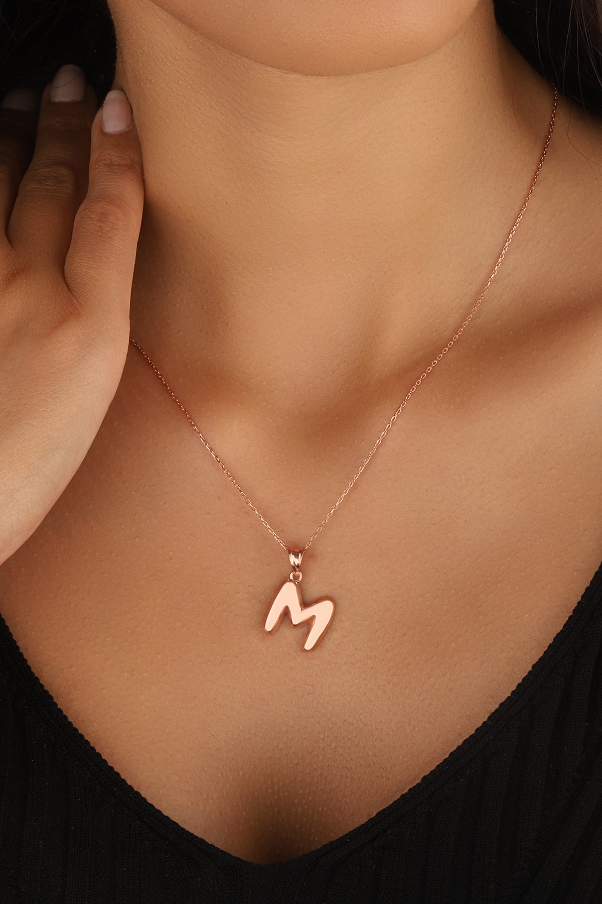 Stoneless Silver Flare Letters, 14K Gold Plated A-Z Initials Necklace / A-Z Letters Necklace / A-Z Initial Necklace