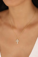 Cross Necklace, Religious Jewelry Gift, Women's Christian Faith Medium Cross Pendant