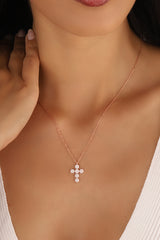 Cross Necklace, Religious Jewelry Gift, Women's Christian Faith Medium Cross Pendant