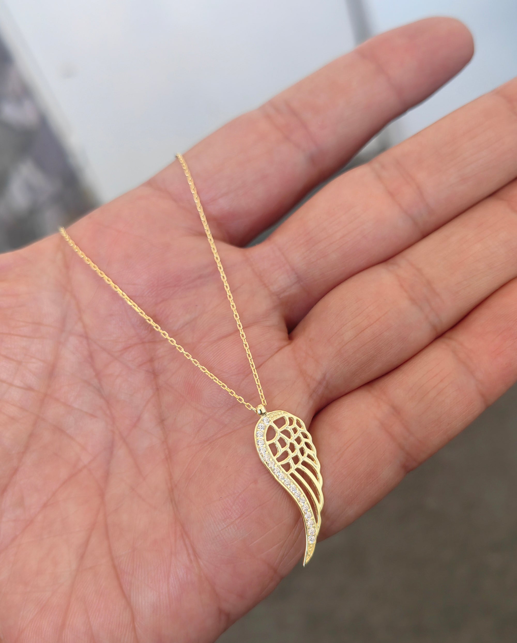 925 Sterling Silver Angel Wing Necklace, Sympathy Bereavement Gift, Memorial Jewelry