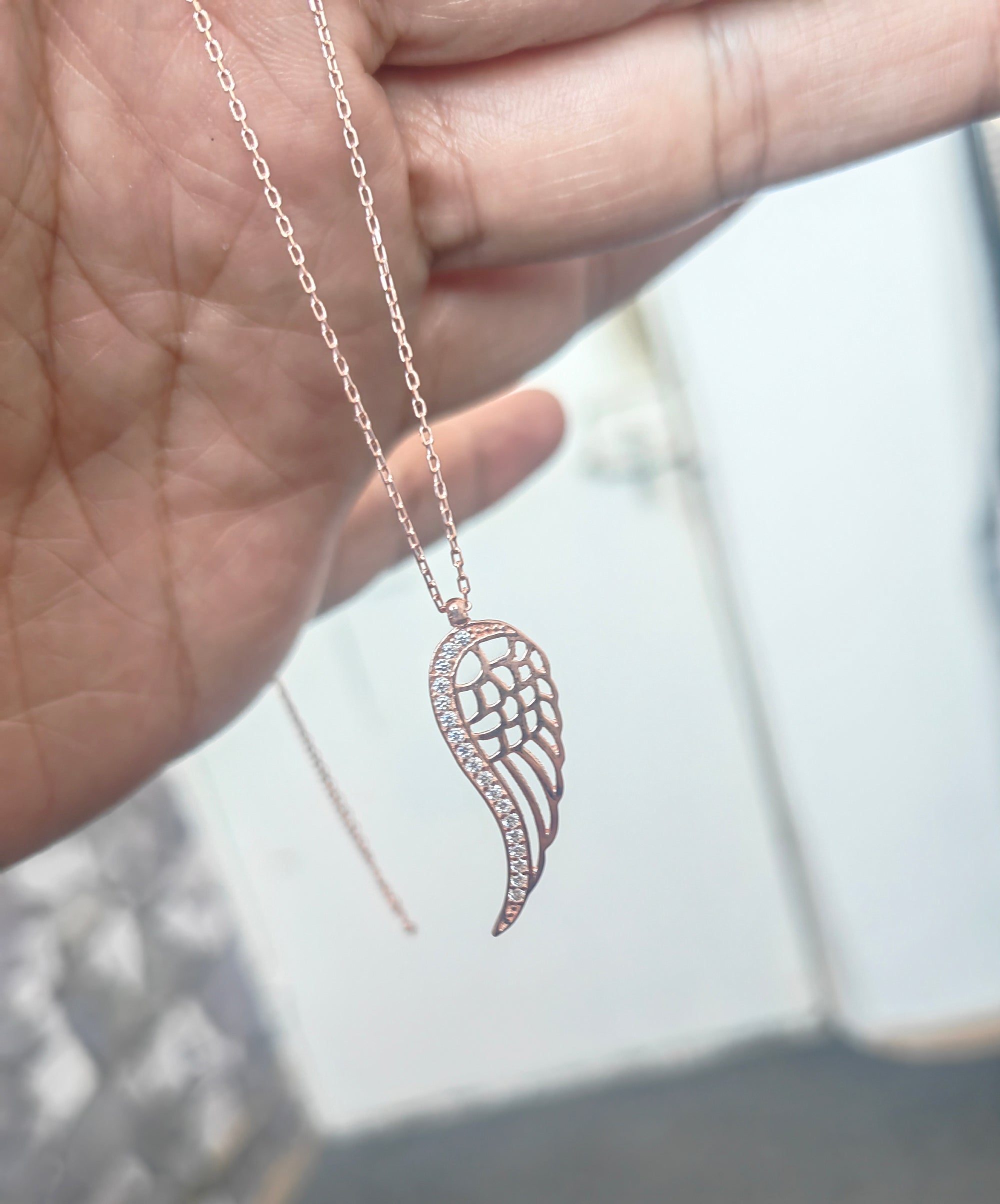 925 Sterling Silver Angel Wing Necklace, Sympathy Bereavement Gift, Memorial Jewelry