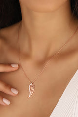 925 Sterling Silver Angel Wing Necklace, Sympathy Bereavement Gift, Memorial Jewelry