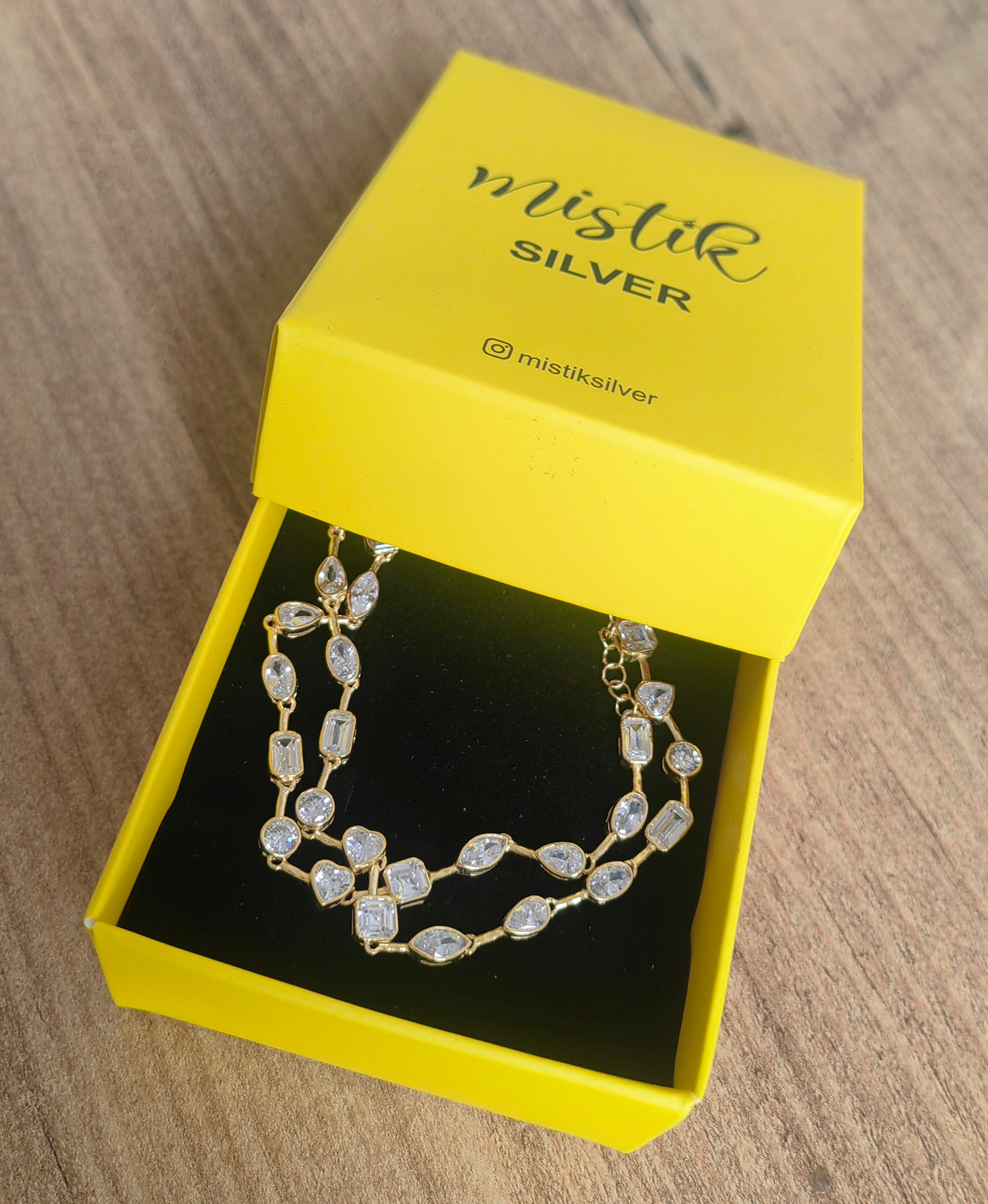 925 Silver Multi-Stone Necklace – Cubic Zirconia Sparkle Jewelry Gift for Women