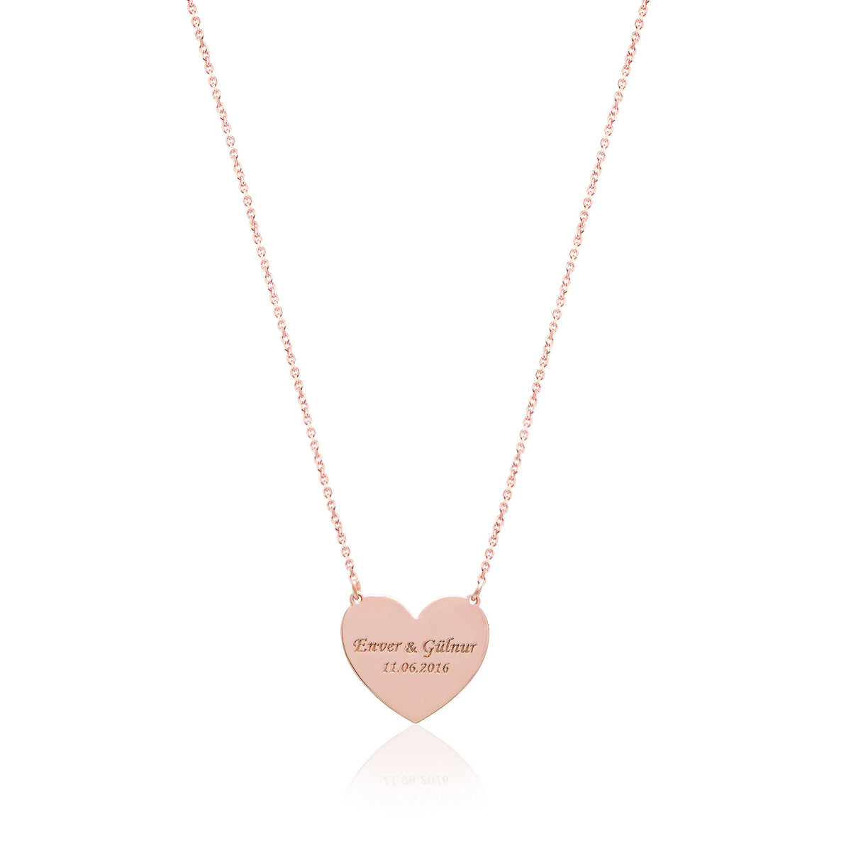 Heart Necklace with Lovers' Names and Important Dates