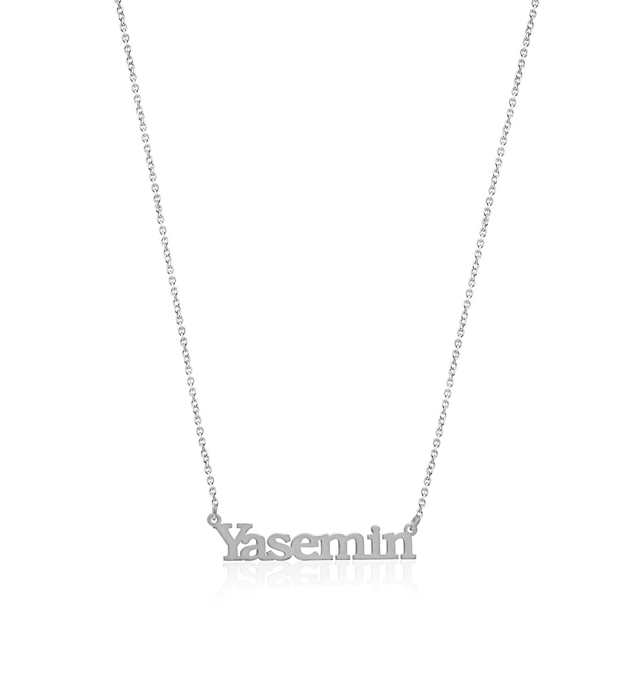 Plain Written Silver Plate Personalized Necklace