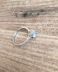 Engagement Ring Swarovski Stone Silver - Classic Solitaire Engagement Ring