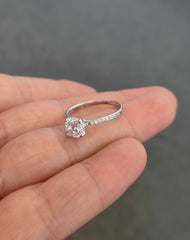 Engagement Ring Swarovski Stone Silver - Classic Solitaire Engagement Ring