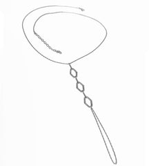 Row Hexagon Model Silver Hand Bracelet for Women
