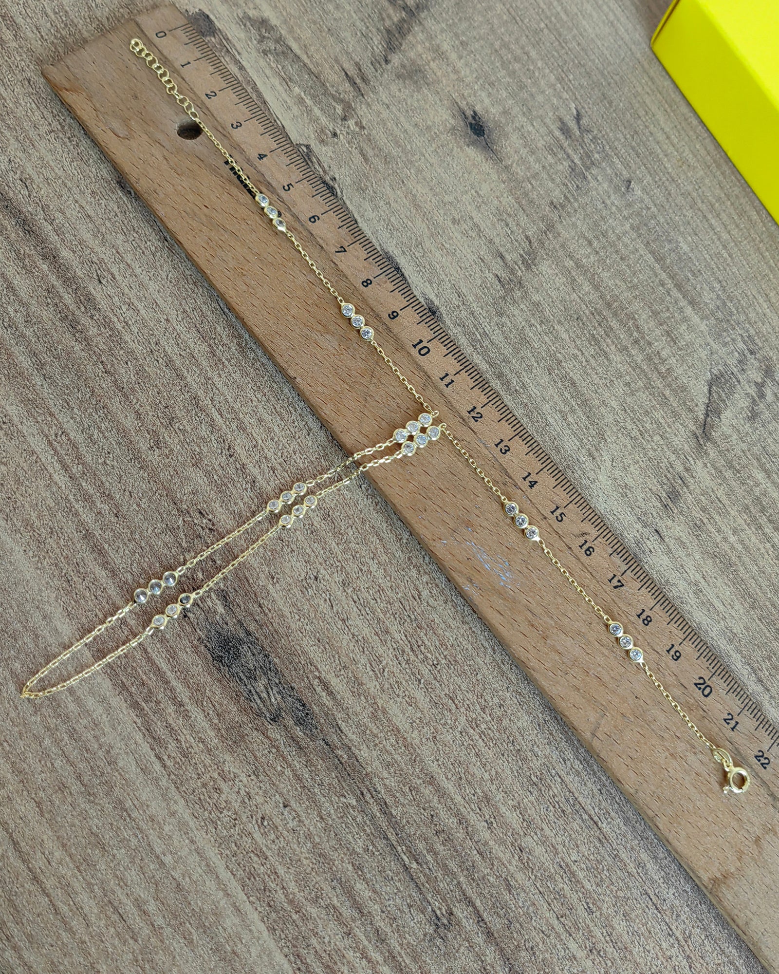 925 Sterling Silver Hand Chain with White Zircon – Layered Sparkly Slave Bracelet