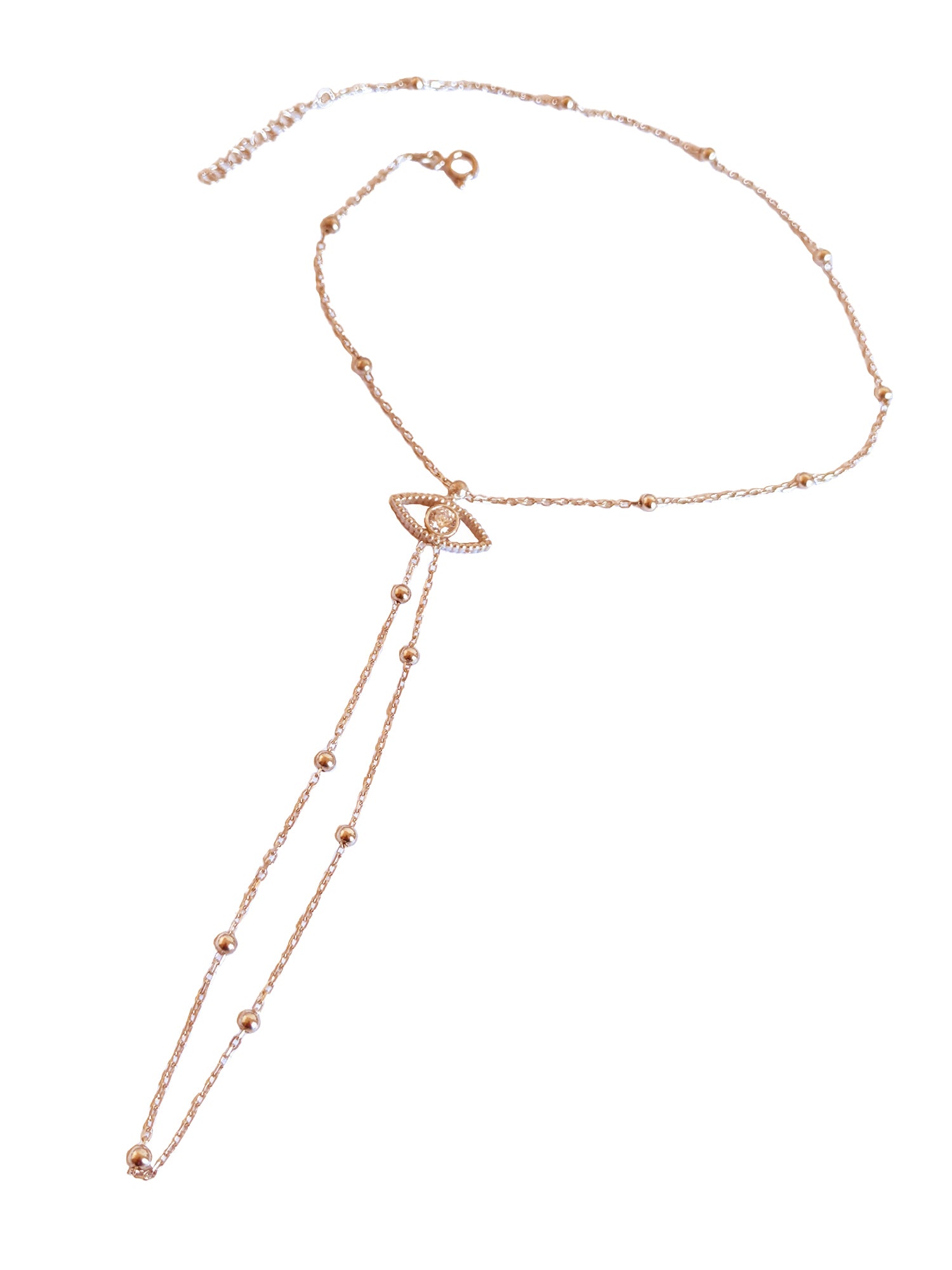 Ball Chain Eye Hand Bracelet – Sterling Silver Slave Bracelet