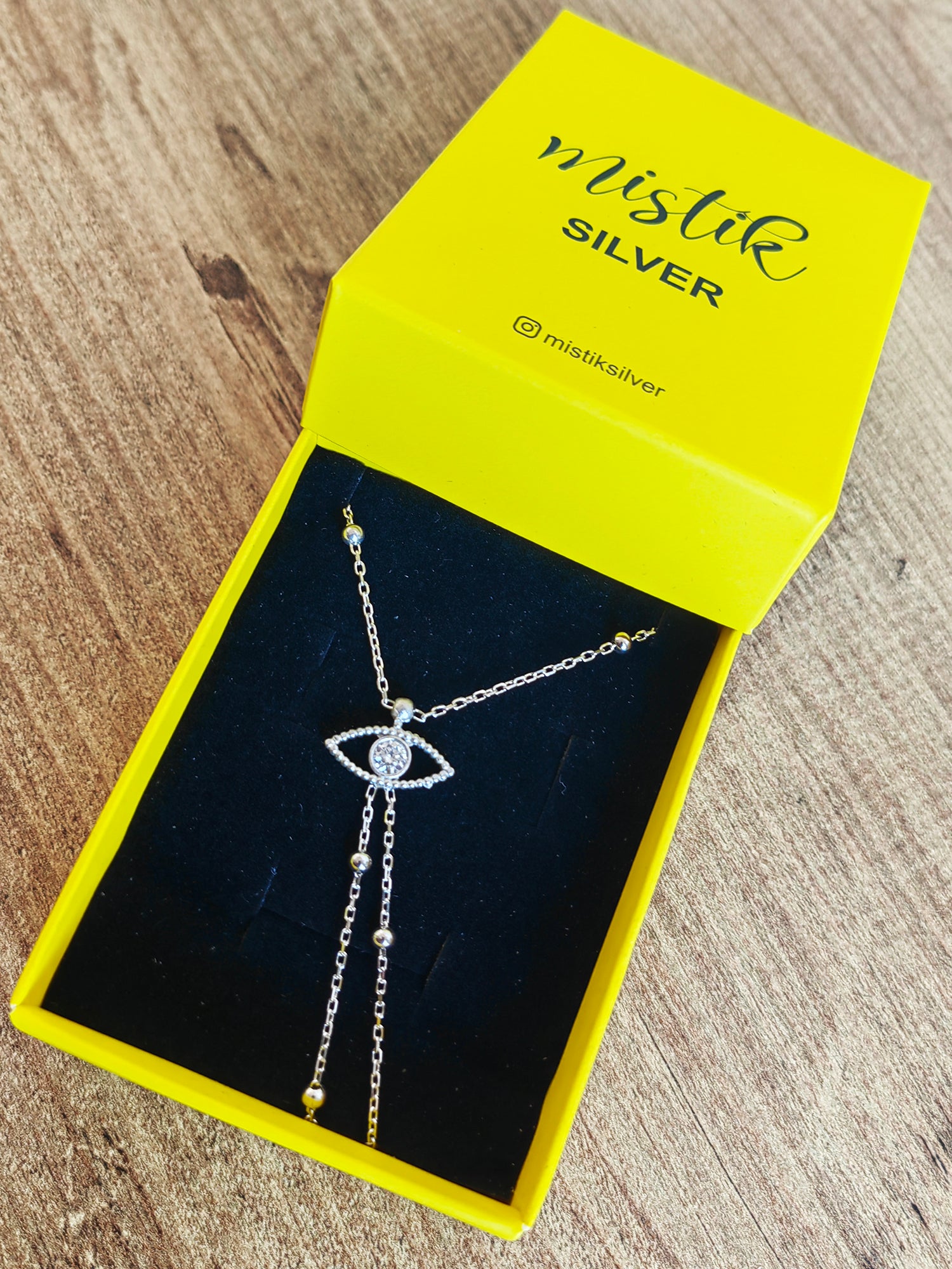 Ball Chain Eye Hand Bracelet – Sterling Silver Slave Bracelet