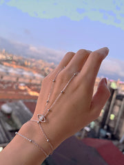 Ball Chain Eye Hand Bracelet – Sterling Silver Slave Bracelet