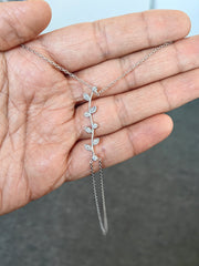 Elegant Silver Branch Design Slave Bracelet – White Stone Hand Chain Jewelry