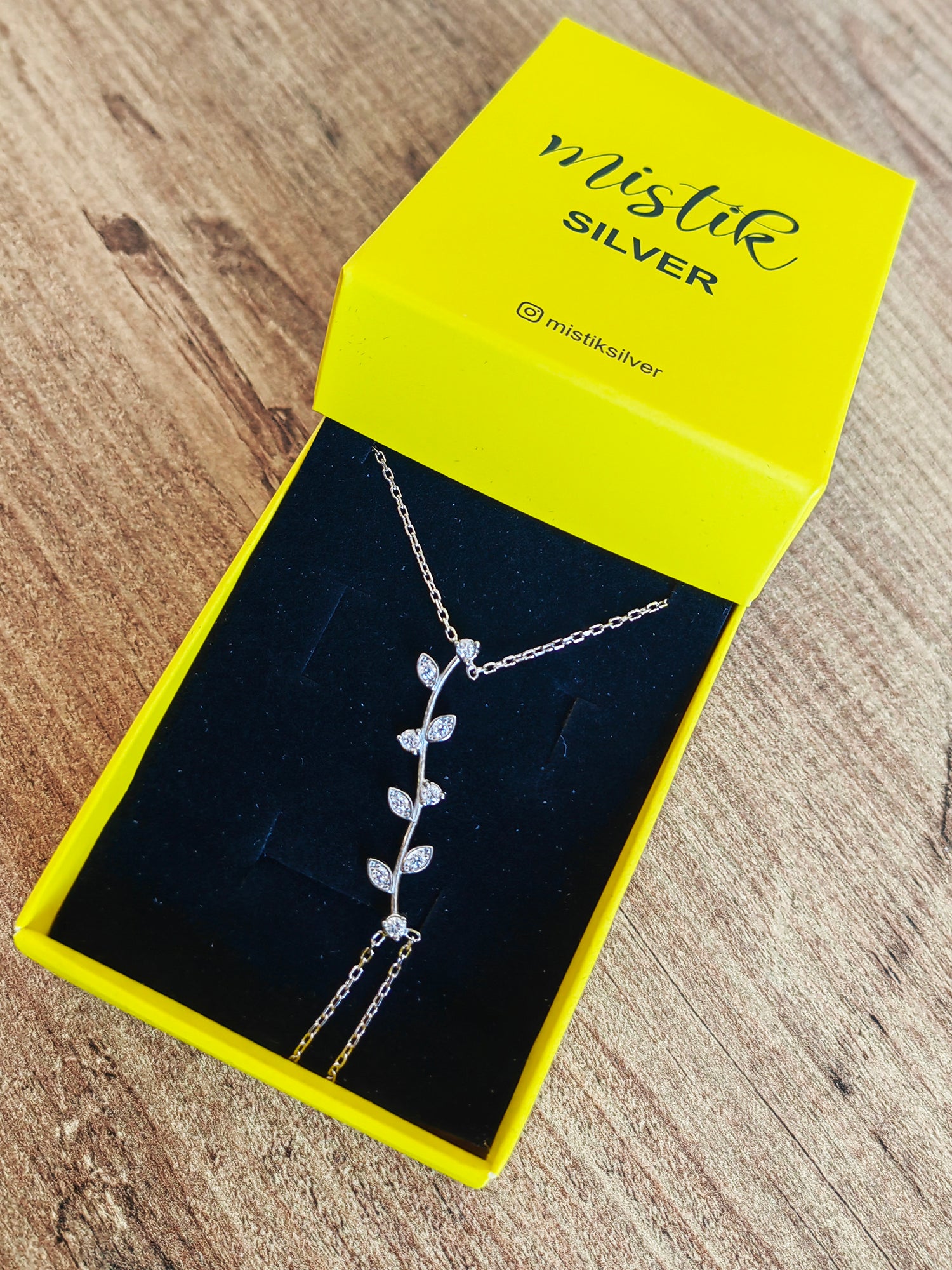 Elegant Silver Branch Design Slave Bracelet – White Stone Hand Chain Jewelry