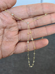 Beaded Chain and Gemstone Silver Slave Bracelet – Trendy Hand Chain Jewelry turkish gold jewelry wholesale шахмаран браслет