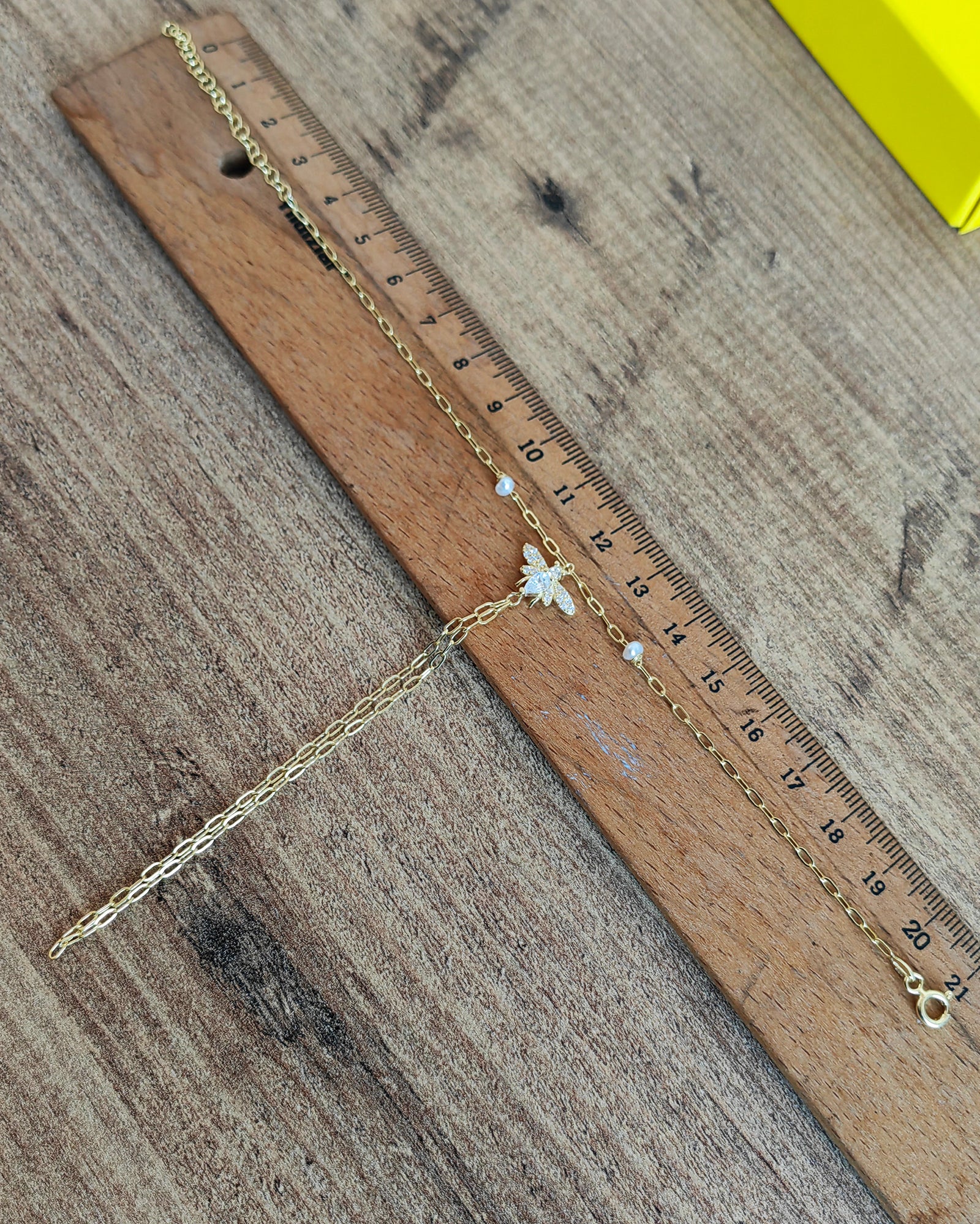 Natural Pearl Dragonfly Silver Slave Bracelet – Elegant Hand Chain Jewelry