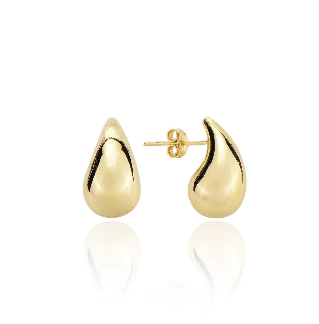 14K Solid Gold Drop Earrings – Real Gold Woven Texture Teardrop Earrings, Dainty Geometric Dangle Fine Jewelry, Luxury Gift for Her