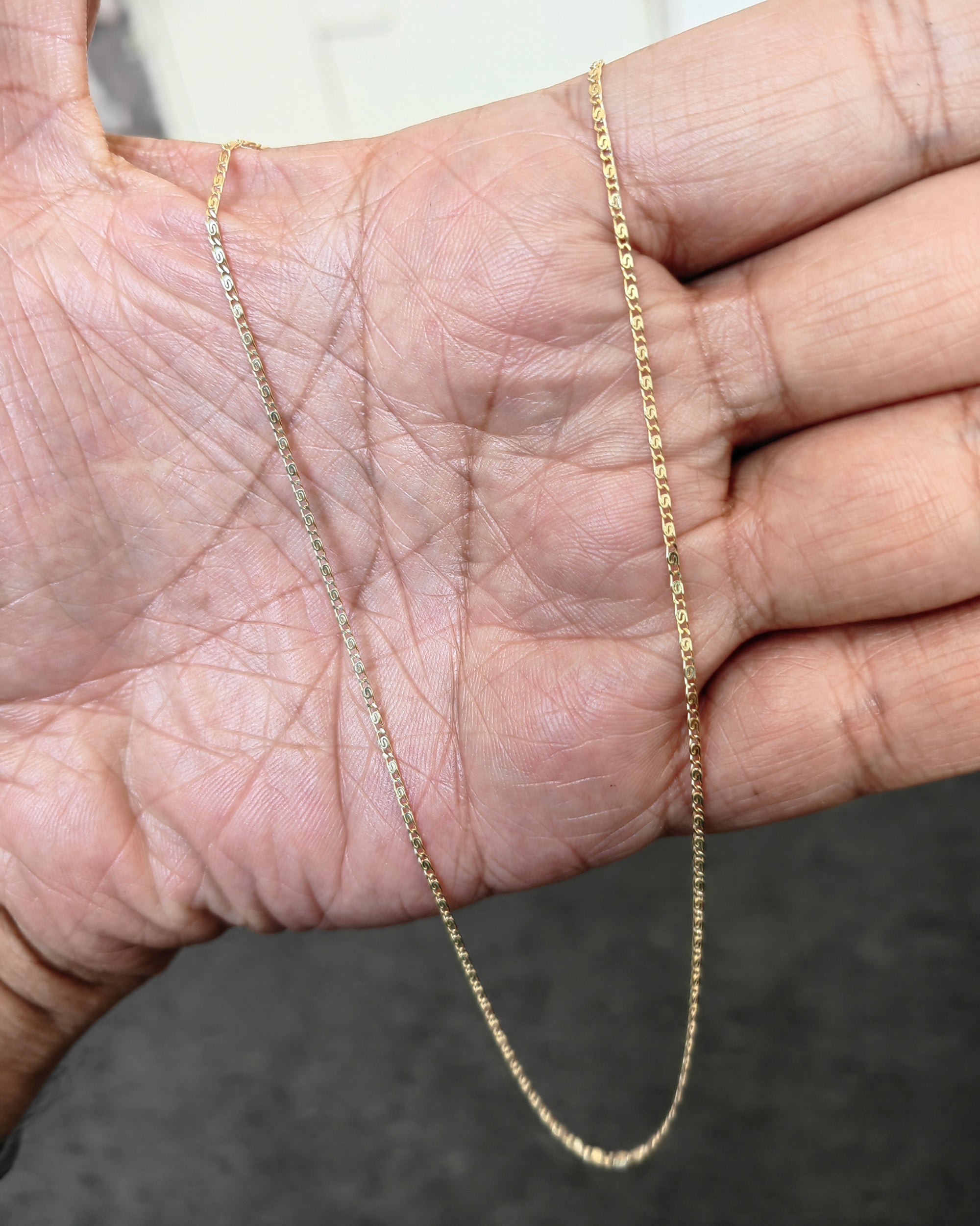 14K Solid Gold Espanzer Chain Necklace (1.07mm) - Elegant Fine Jewelry Gift for Her – Dainty Real Gold Everyday Jewelry - Delicate Luxury