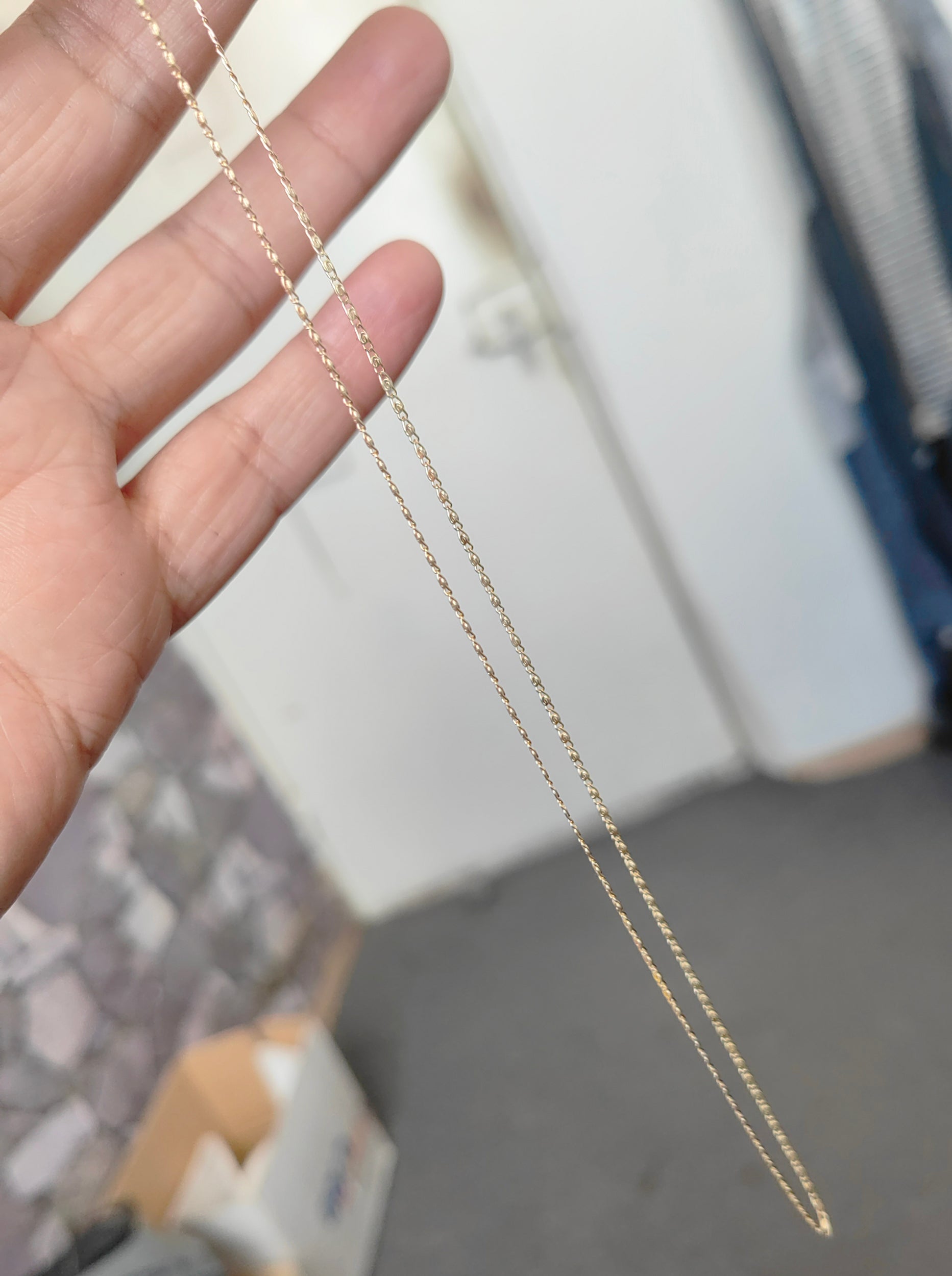 14K Solid Gold Espanzer Chain Necklace (1.07mm) - Elegant Fine Jewelry Gift for Her – Dainty Real Gold Everyday Jewelry - Delicate Luxury