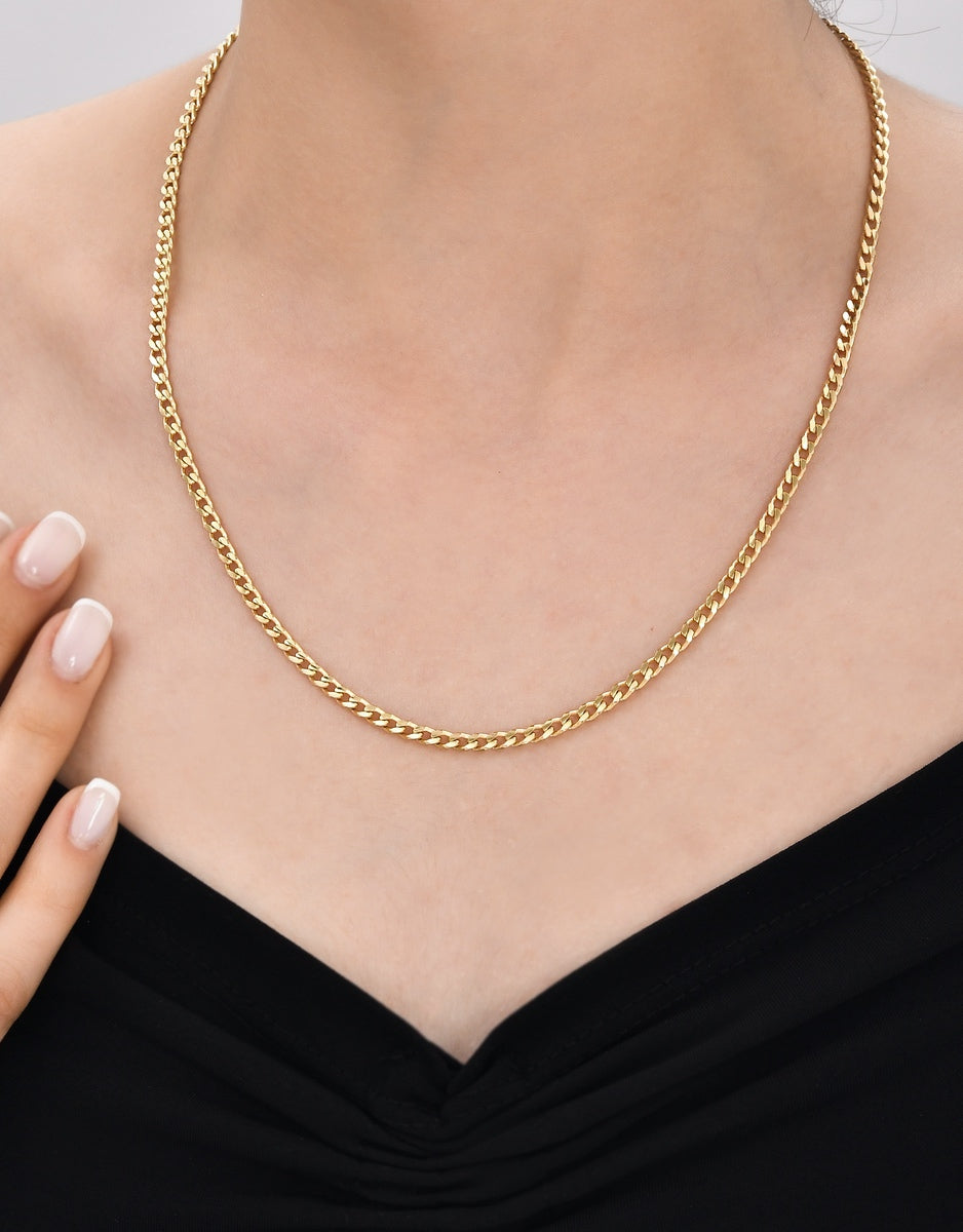 Miami Cuban Link Chain Necklace 0.84mm to 4.2 mm Inches Real 14K Yellow Gold