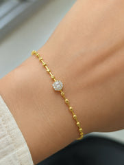 Delicate 925 Sterling Silver Bracelet with Cubic Zirconia | Handcrafted Gold Bracelet