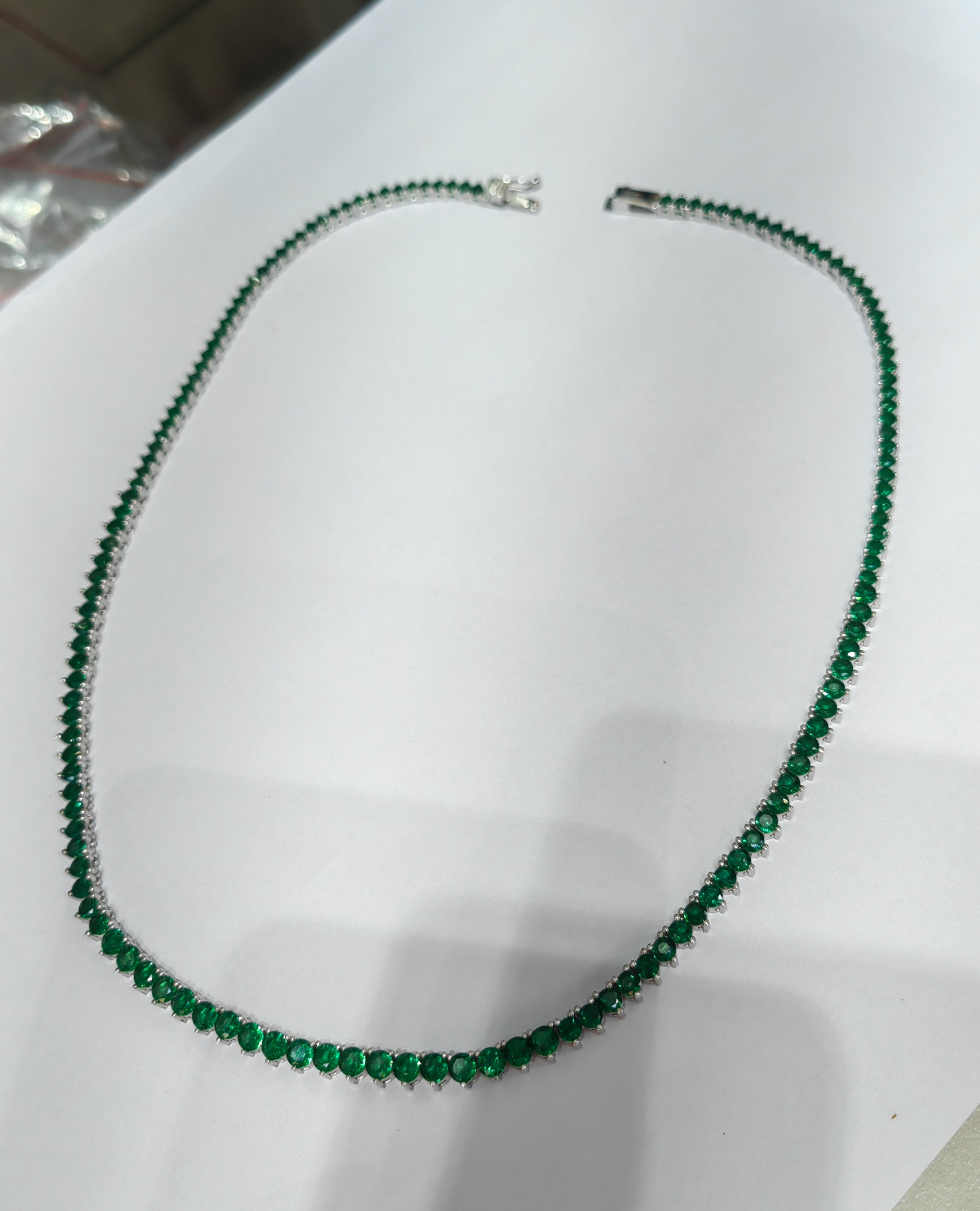 Multicolor Cubic Zirconia Tennis Necklace in 925 Sterling Silver