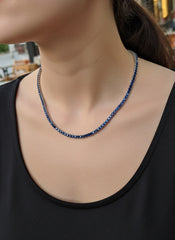 Multicolor Cubic Zirconia Tennis Necklace in 925 Sterling Silver