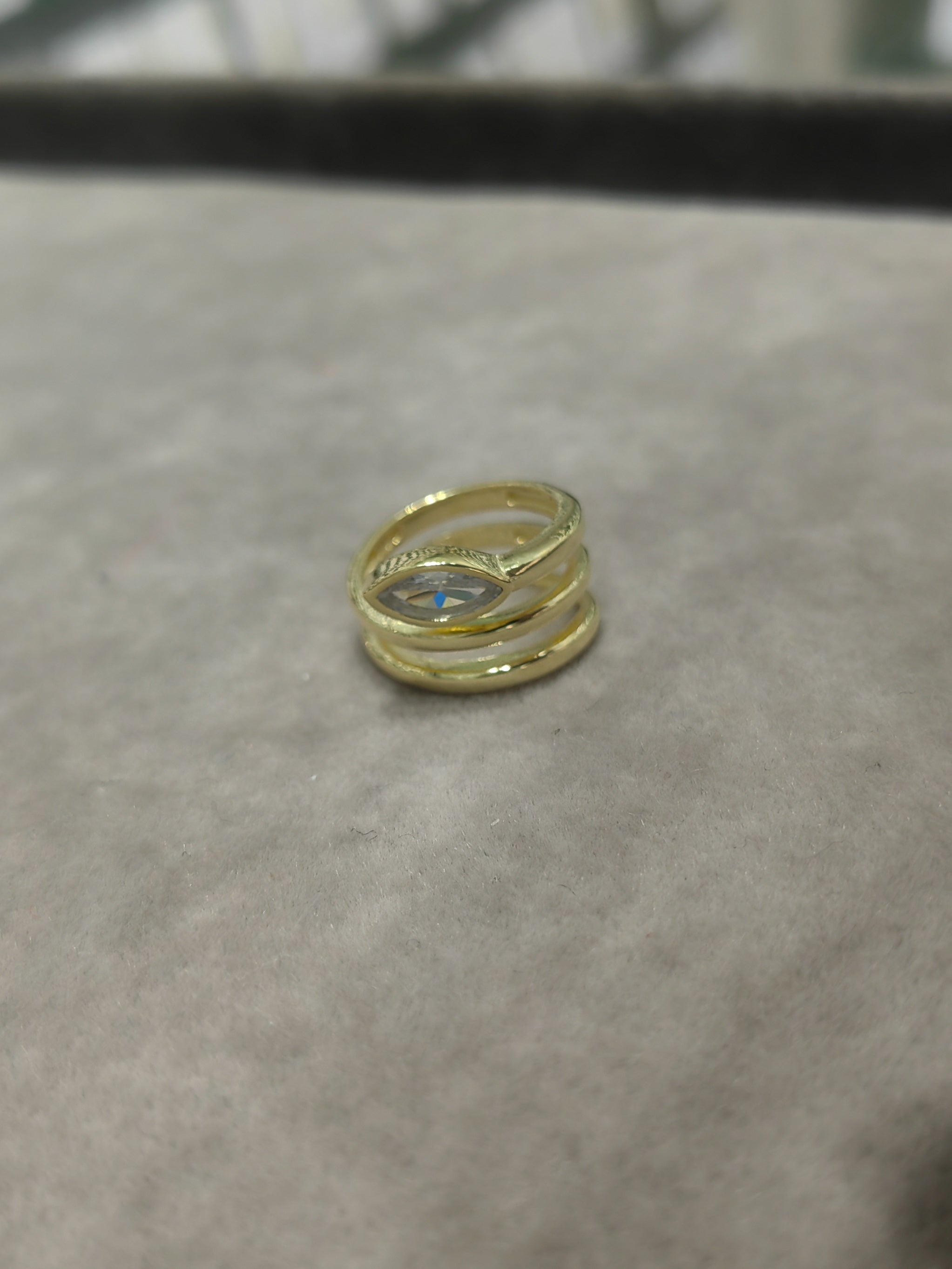 Gold Pinky Ring for Women, 925 Sterling Silver Snake Wrap Ring, Marquise CZ Eye Ring, Adjustable Coil Statement Ring, Unique Gift for Her