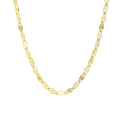 14K Solid Gold Crushed Forzentina Necklace, 585 Real Gold Chain for Men & Women, 1.80 mm Elegant Jewelry