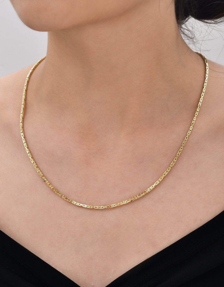 Uno A Erre - Königskette / King Chain / Byzantine Chain 14K yellow gold -  Necklace - Catawiki